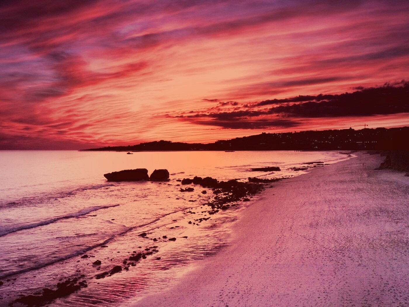 Бесподобный закат на море обои