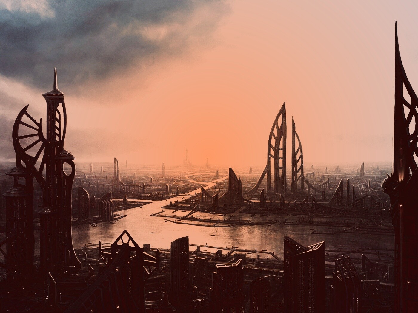 Прекрасный город будущего обои