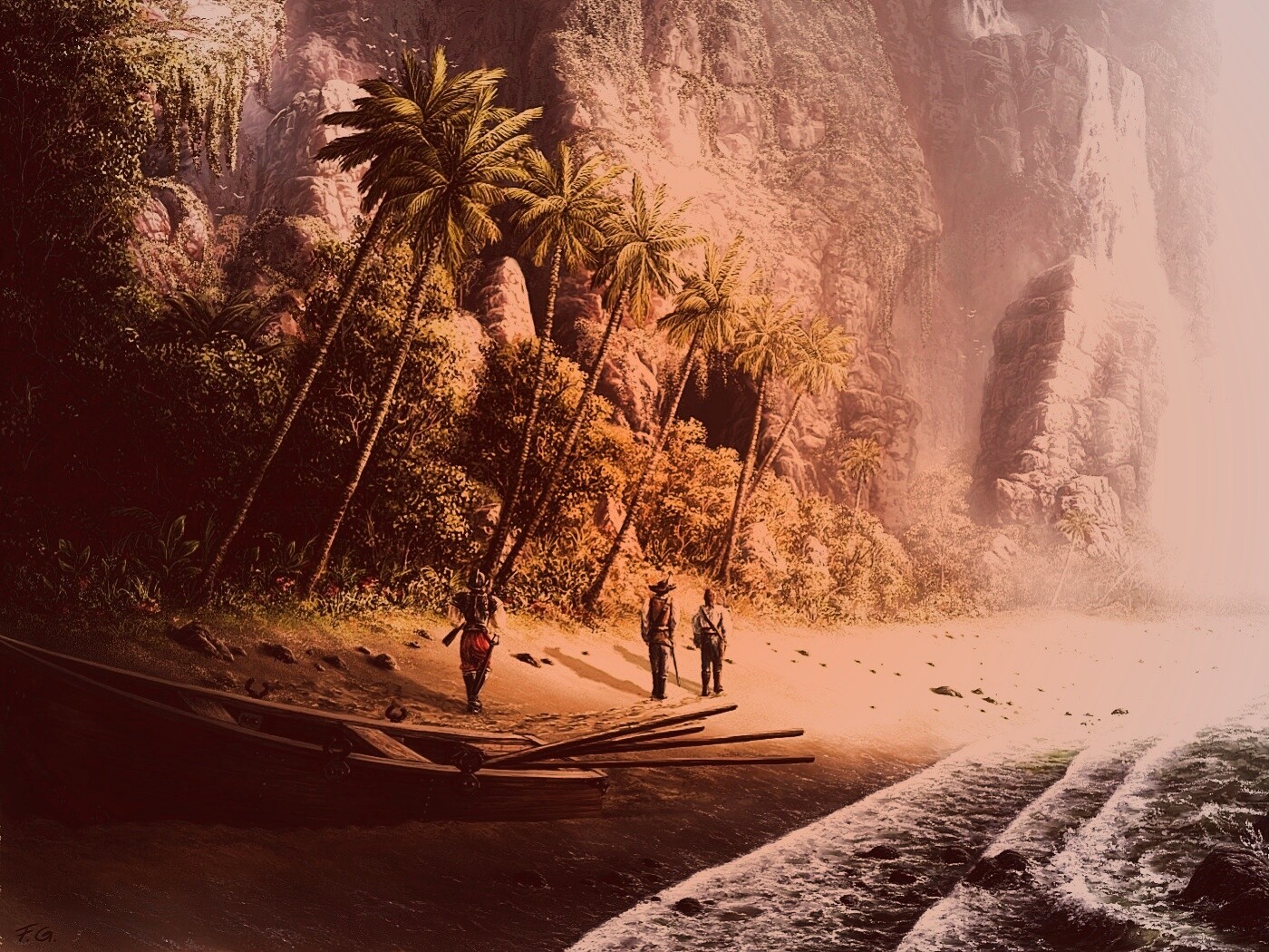 Люди на необитаемом острове обои