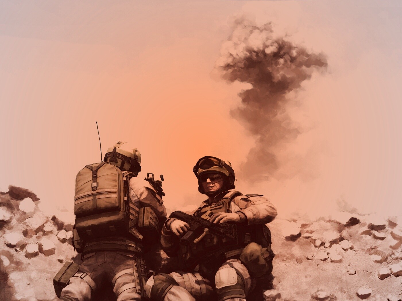 Солдаты в пустыне обои