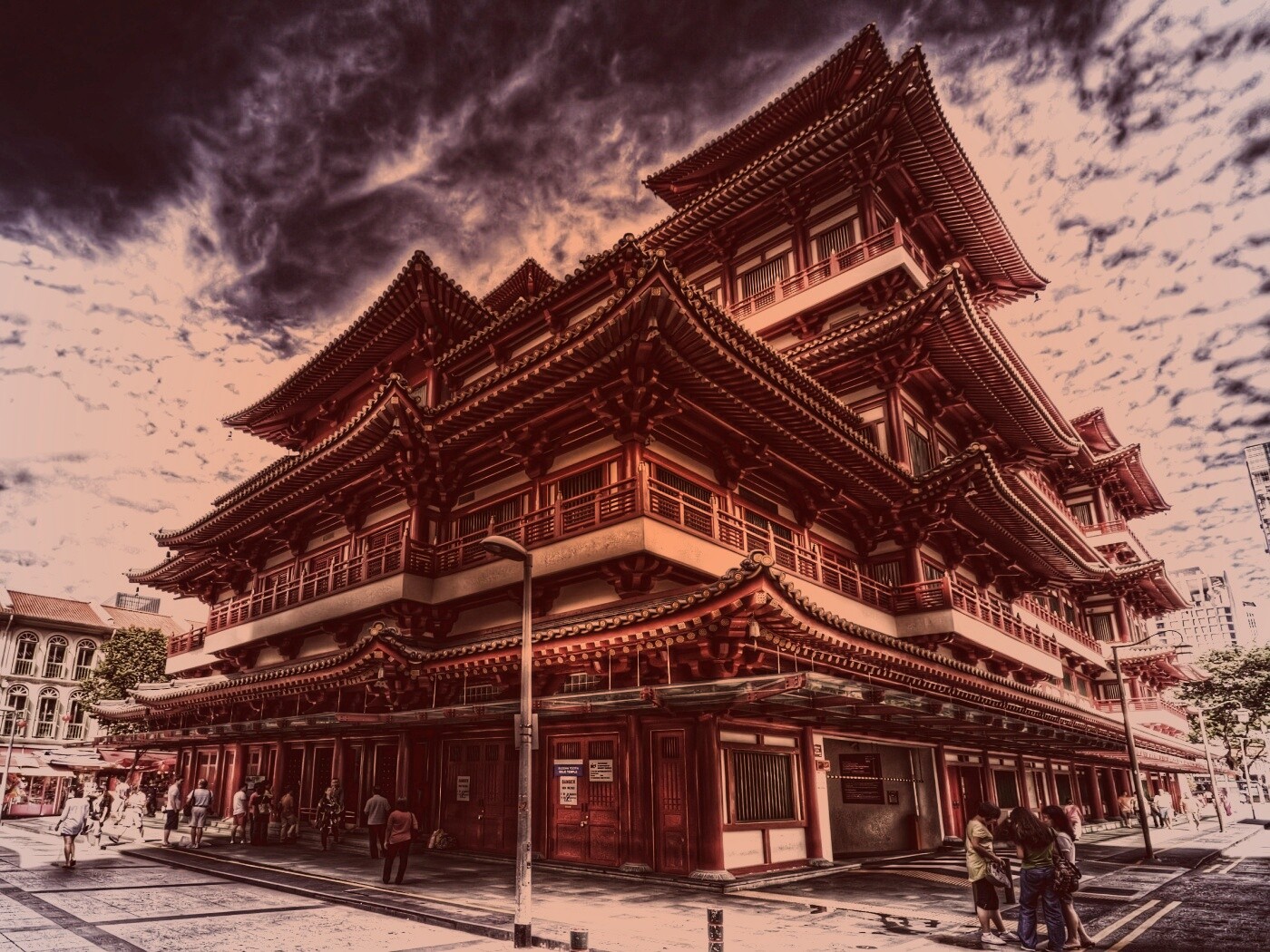 Храм в Сингапуре обои