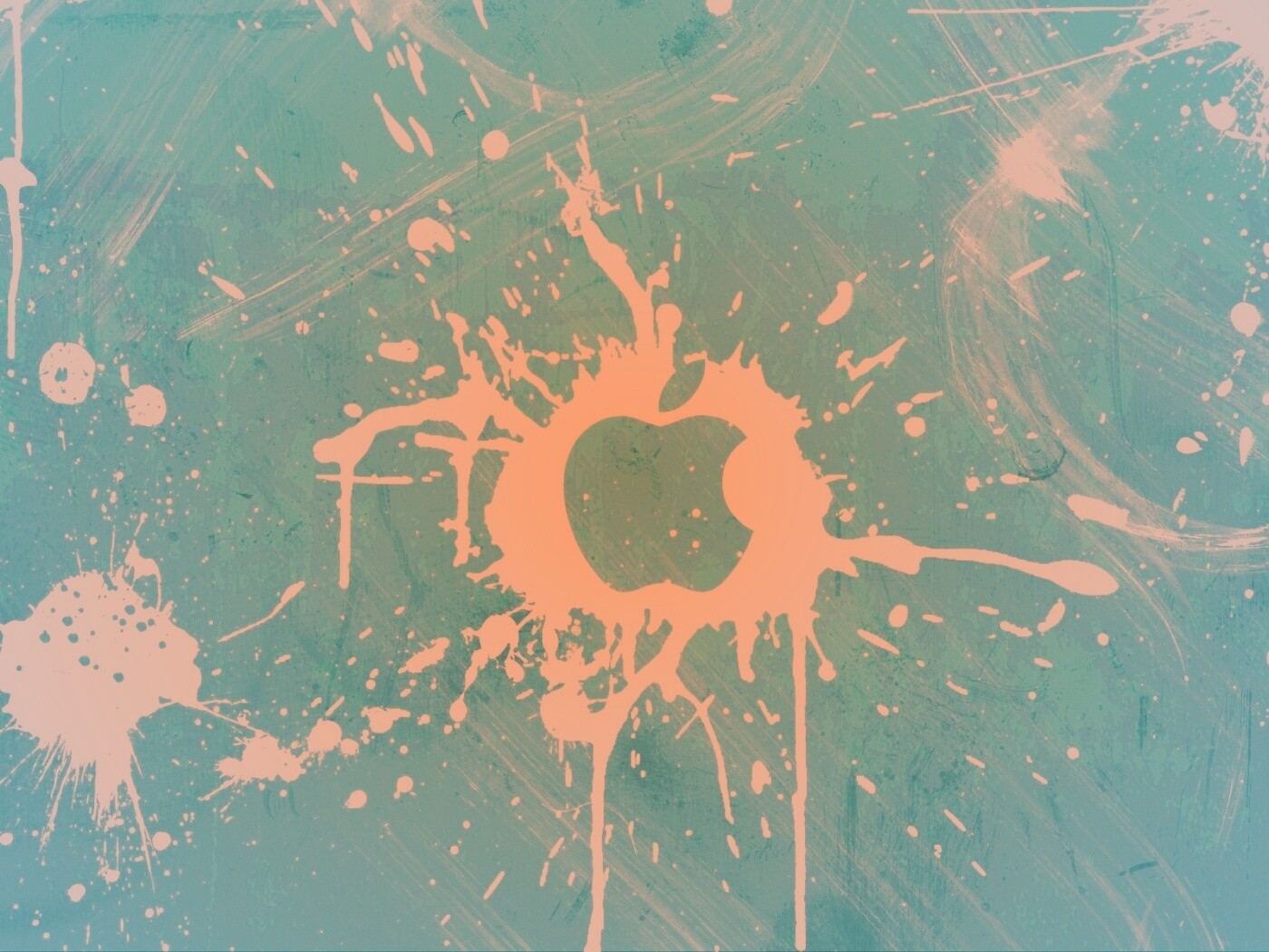 Яблоко в краске обои