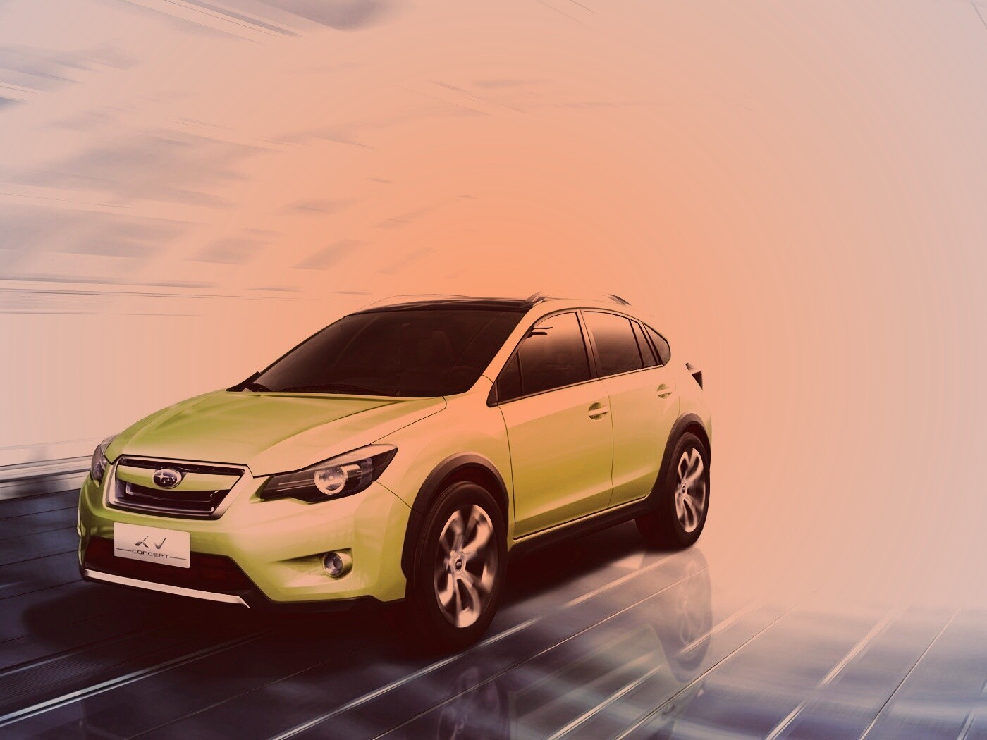 Субару в тоннеле обои