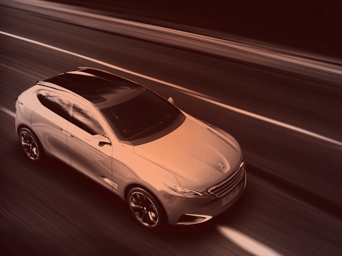 Концепт пежо на трассе обои