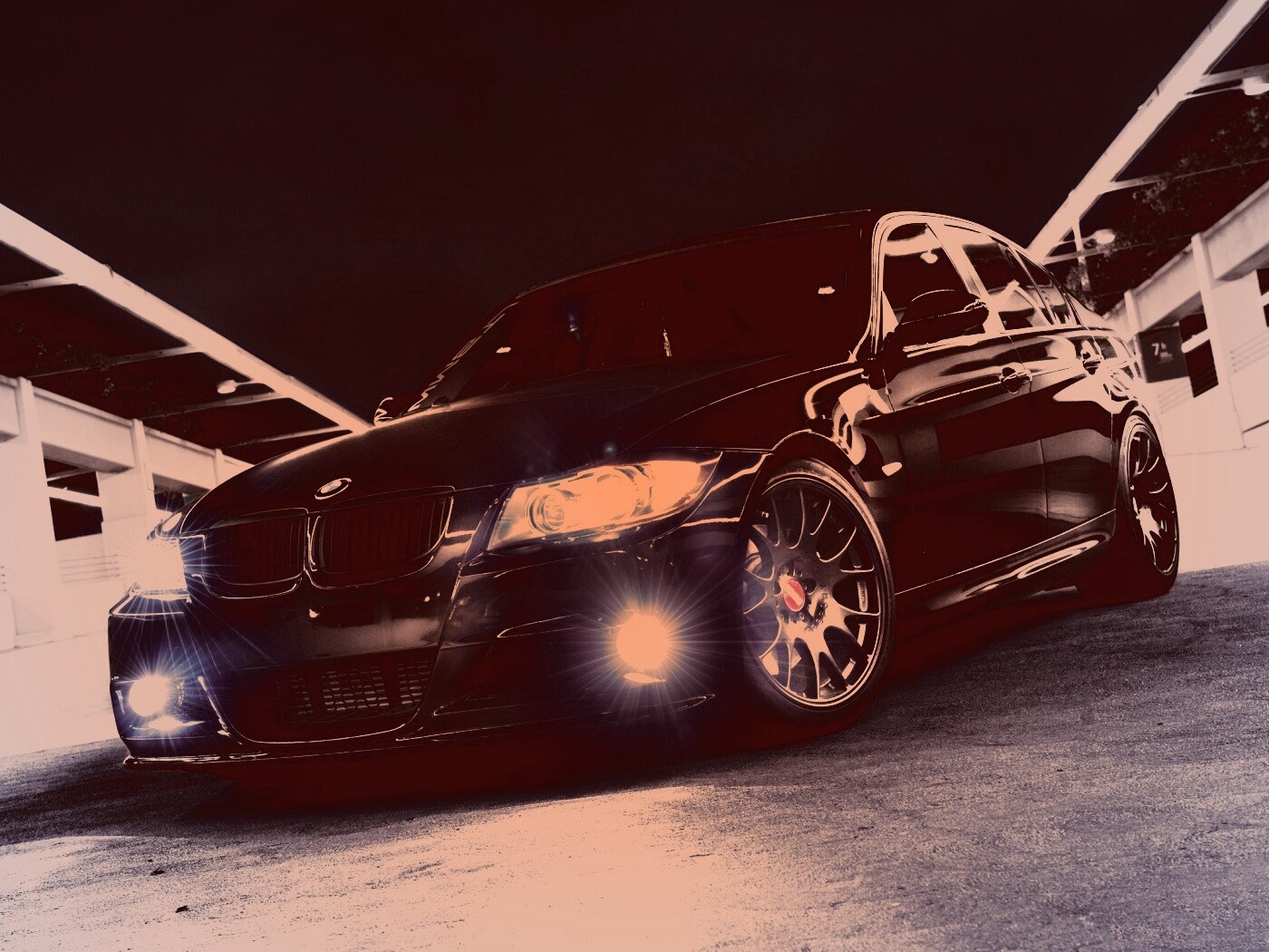 Чёрный БМВ обои