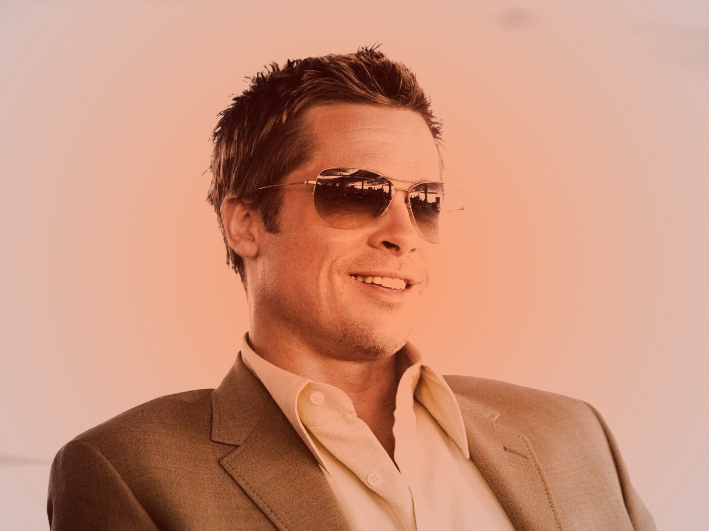 Брэд Питт в очках обои