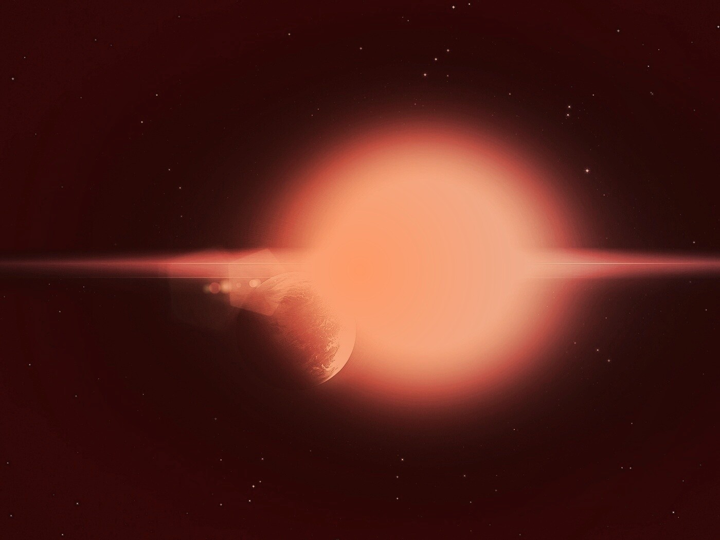 Планета на фоне звезды обои