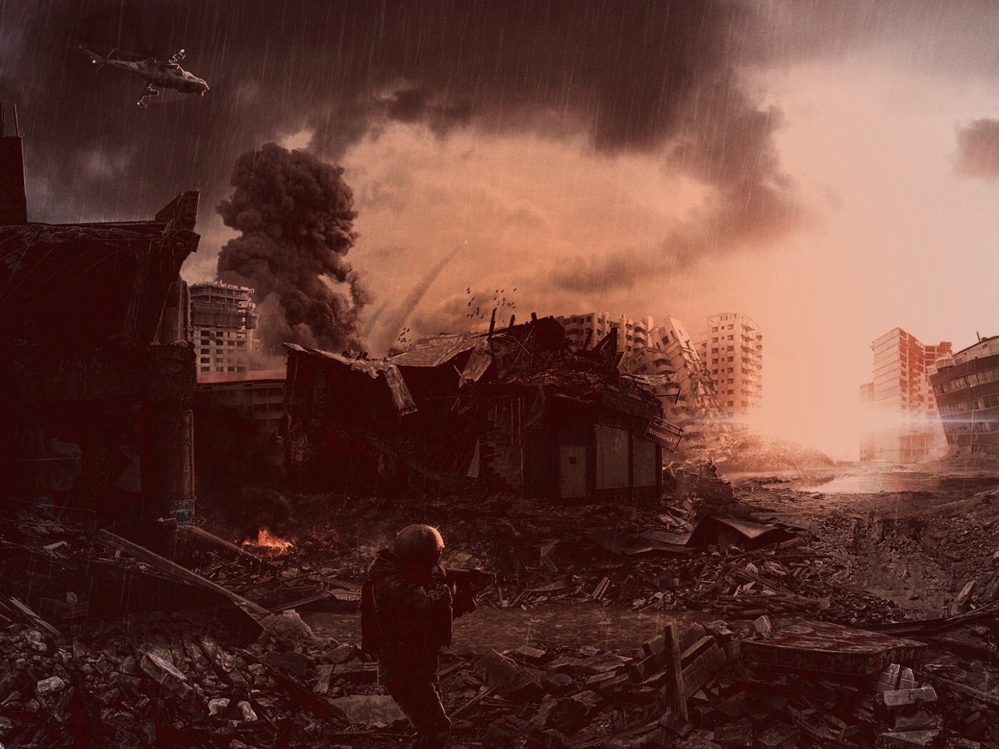 Город после войны обои