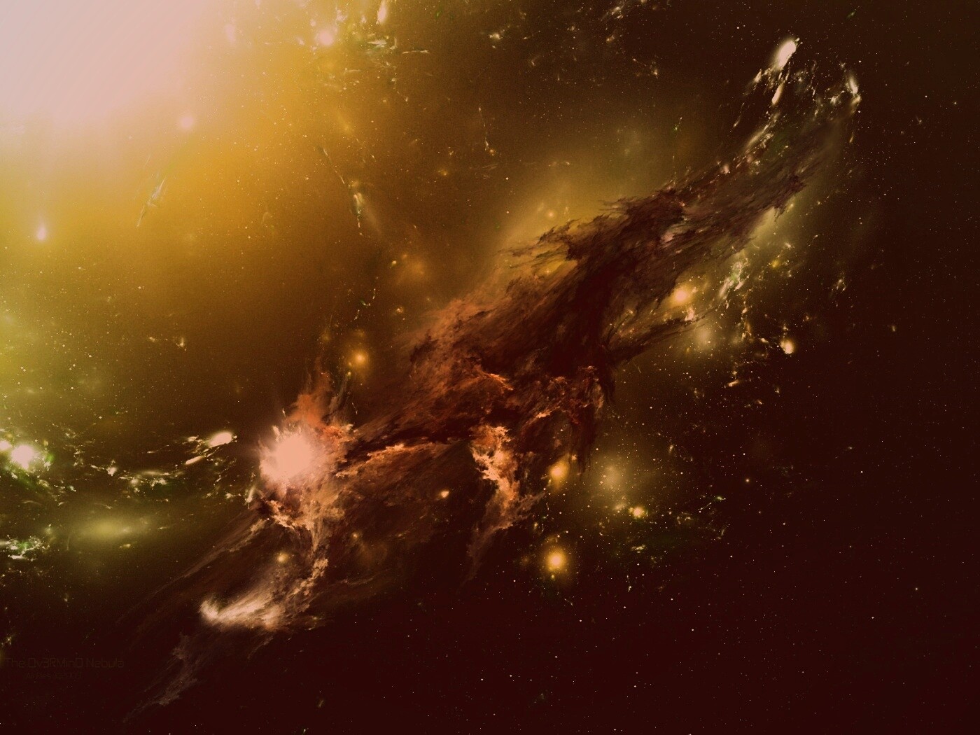 Зеленая туманность обои