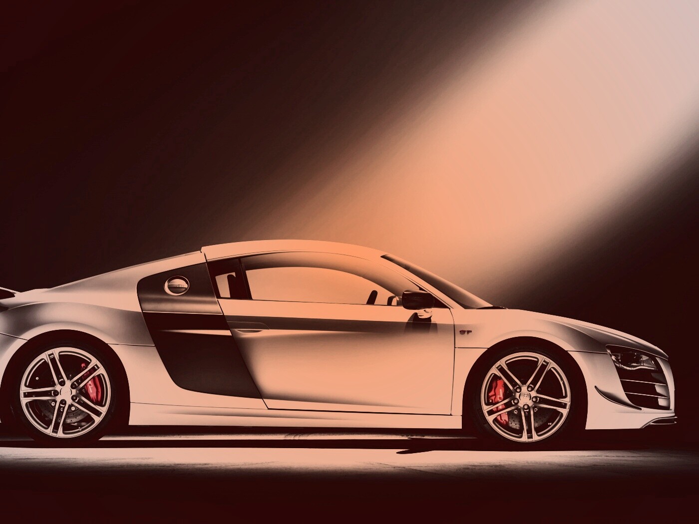 Audi R8 вид сбоку обои