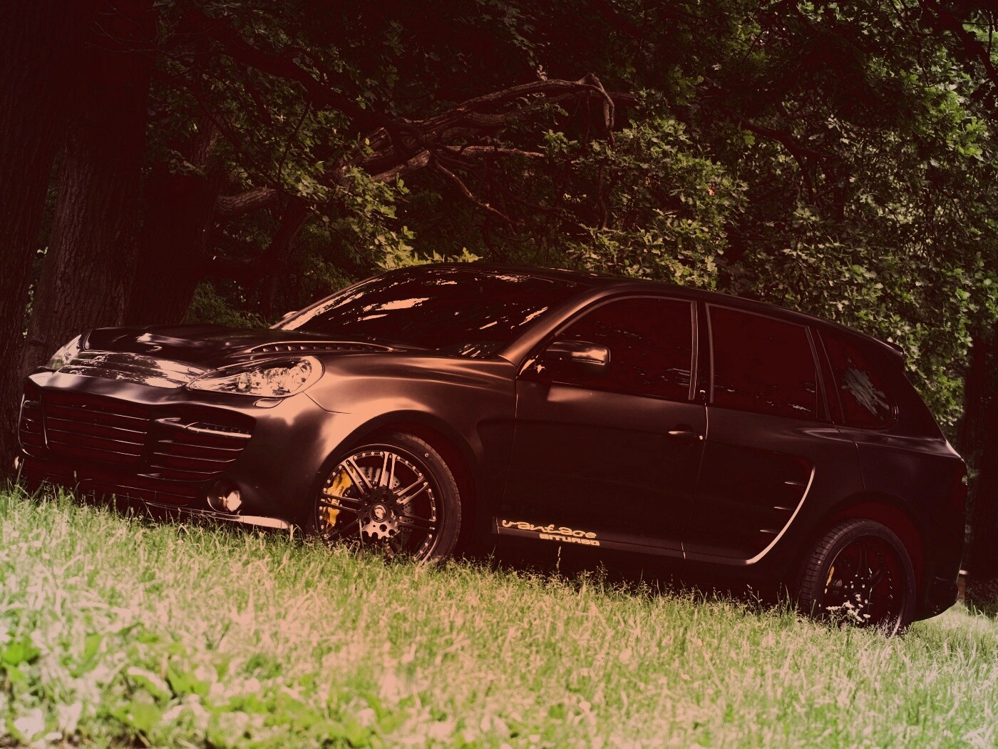 Концепт внедорожника в лесу обои