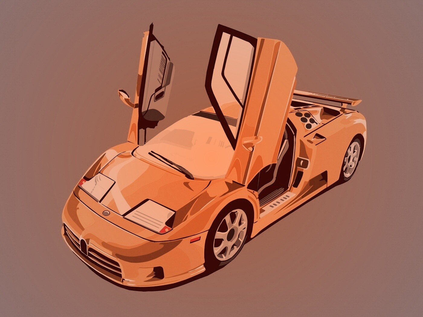 Bugatti EB 110 в векторе обои