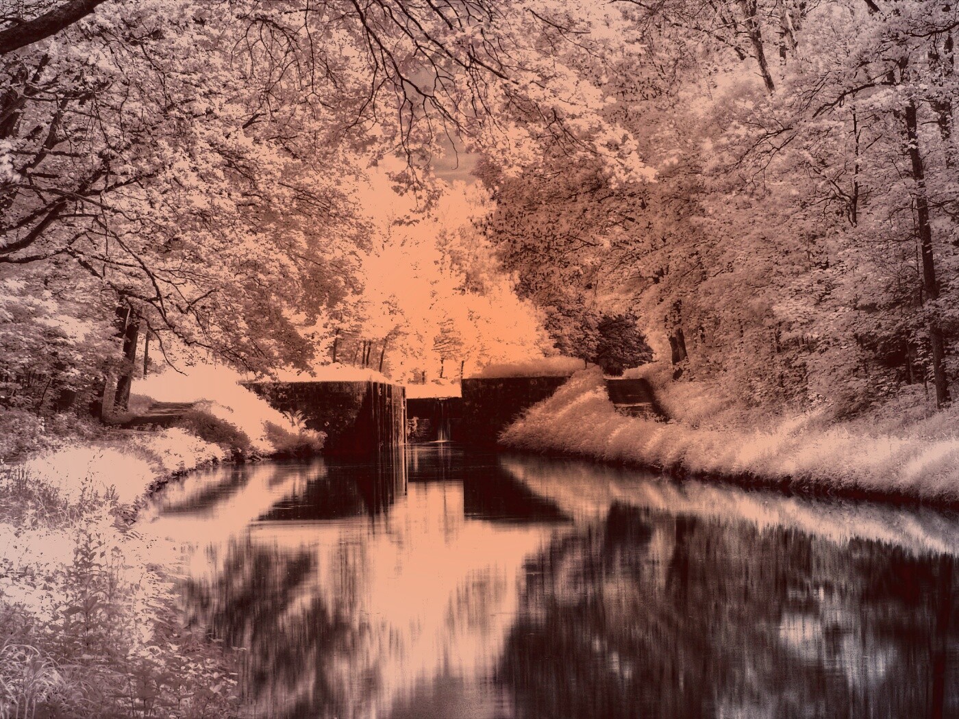 Замёрзжий канал обои