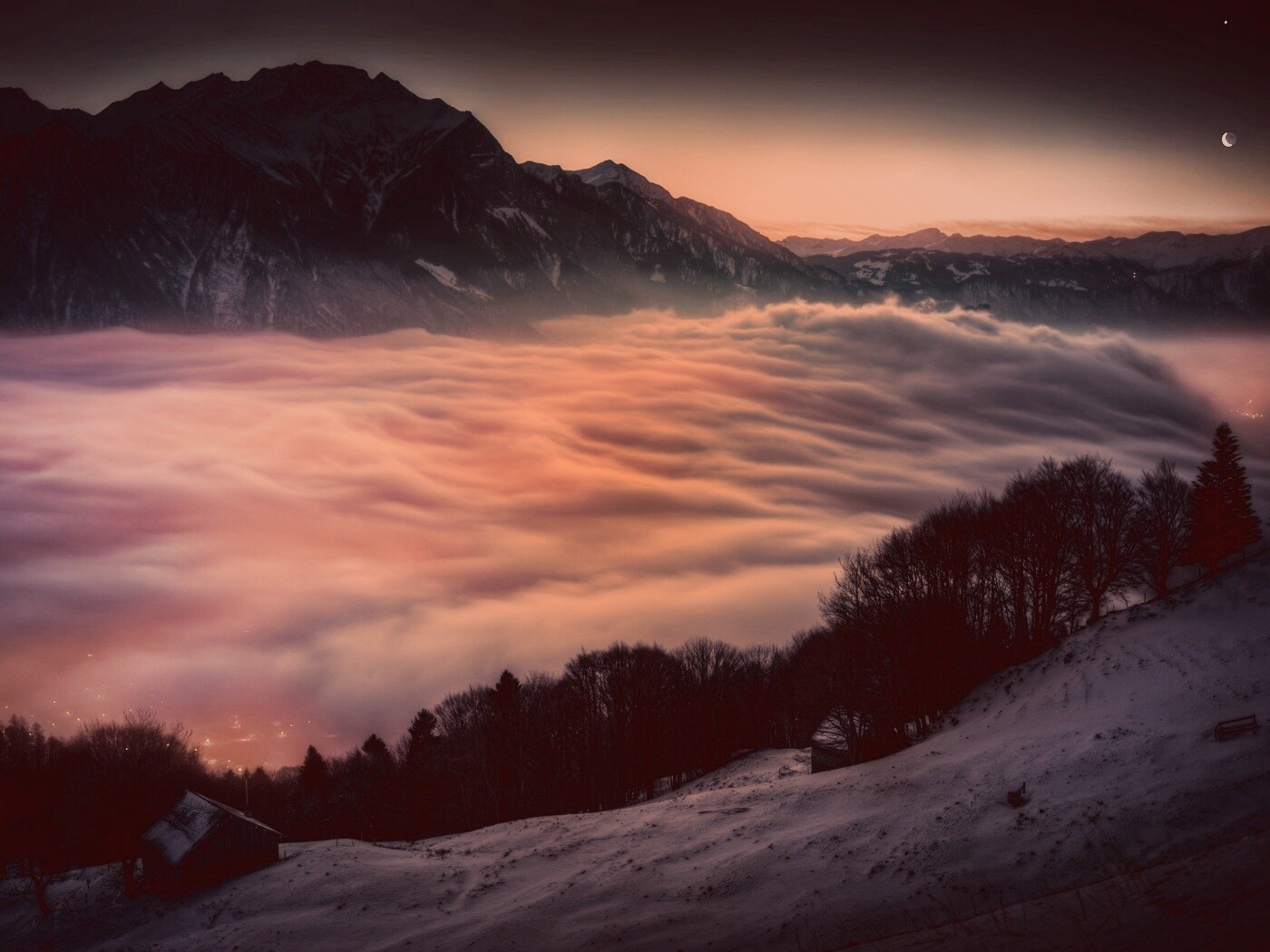 Туман в долине обои