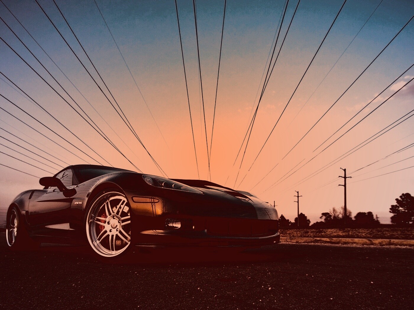 Чёрное авто обои