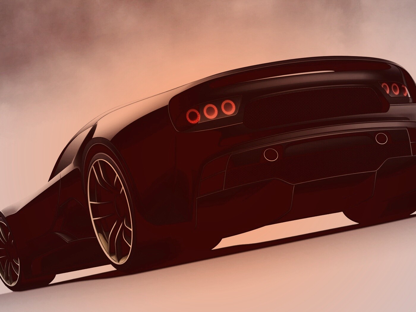 Красивый чёрный спорткар обои