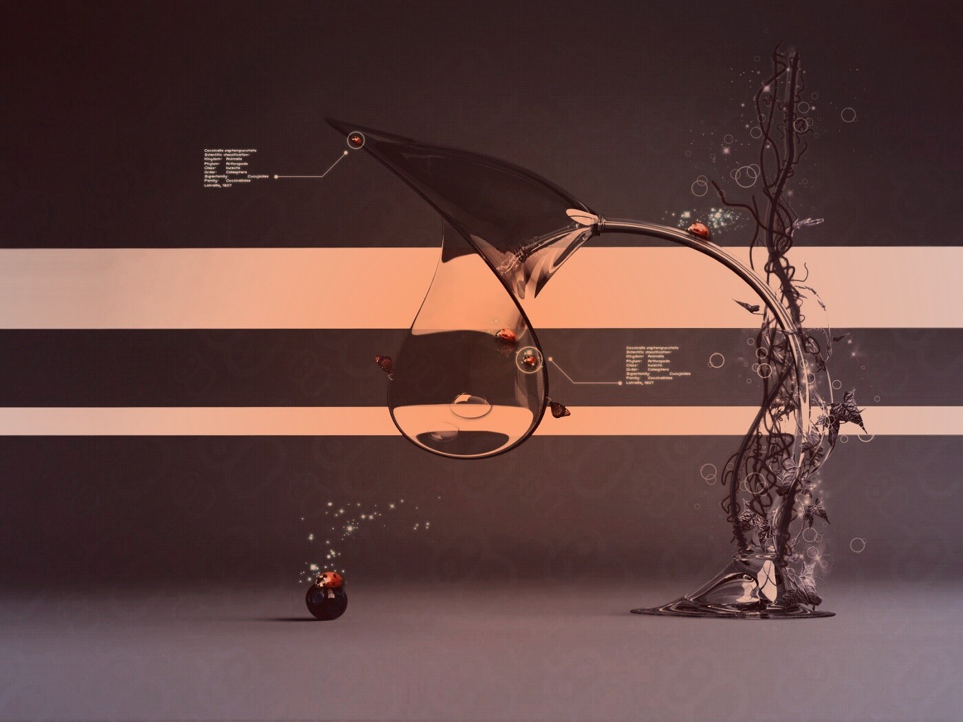 Футуристическая стеклянная лампа обои