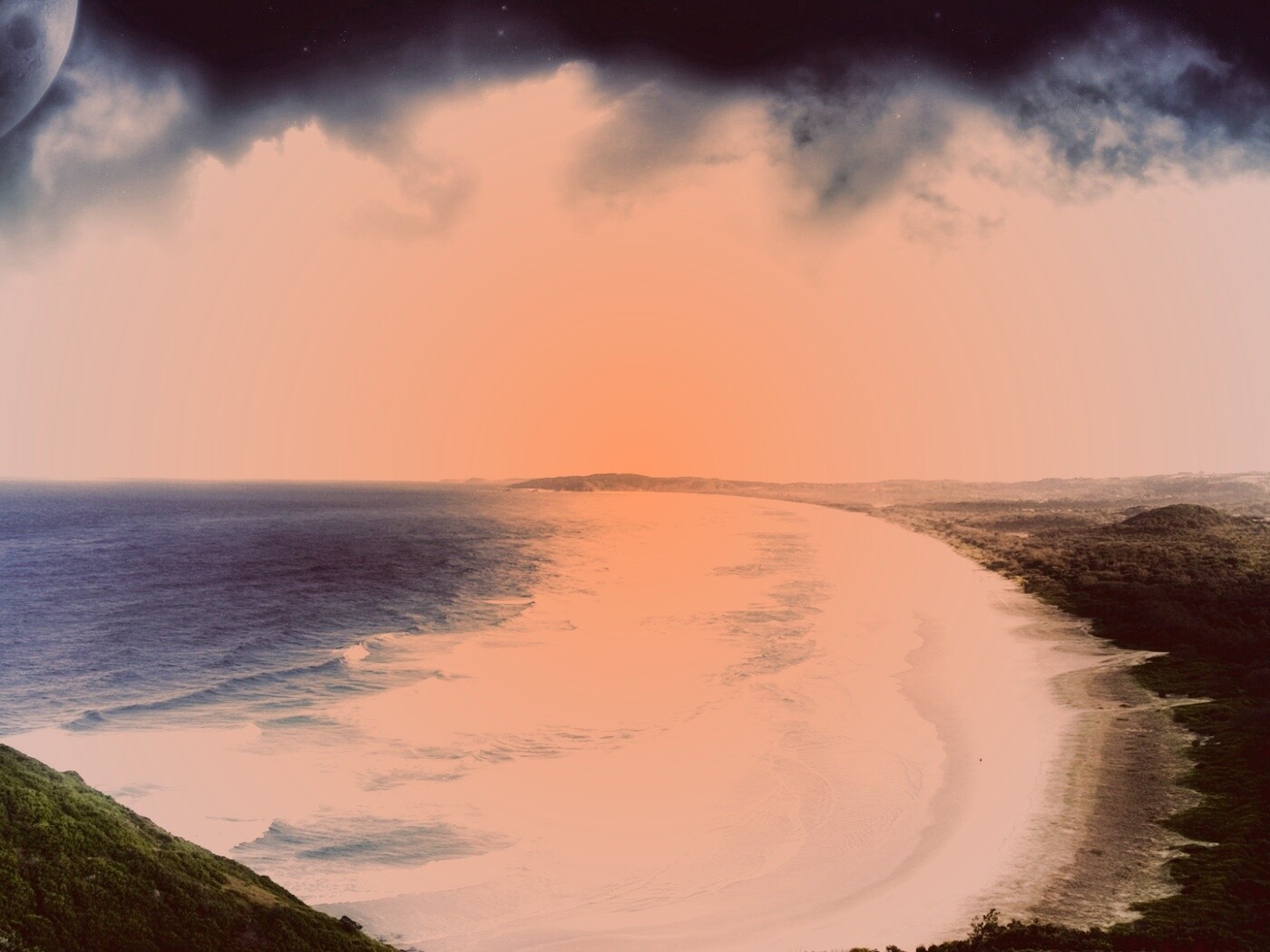 Берег до горизонта обои