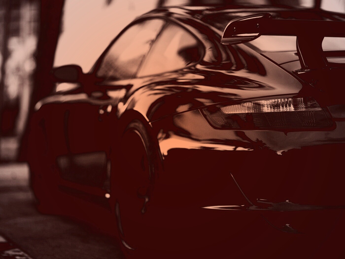 Черный порш обои