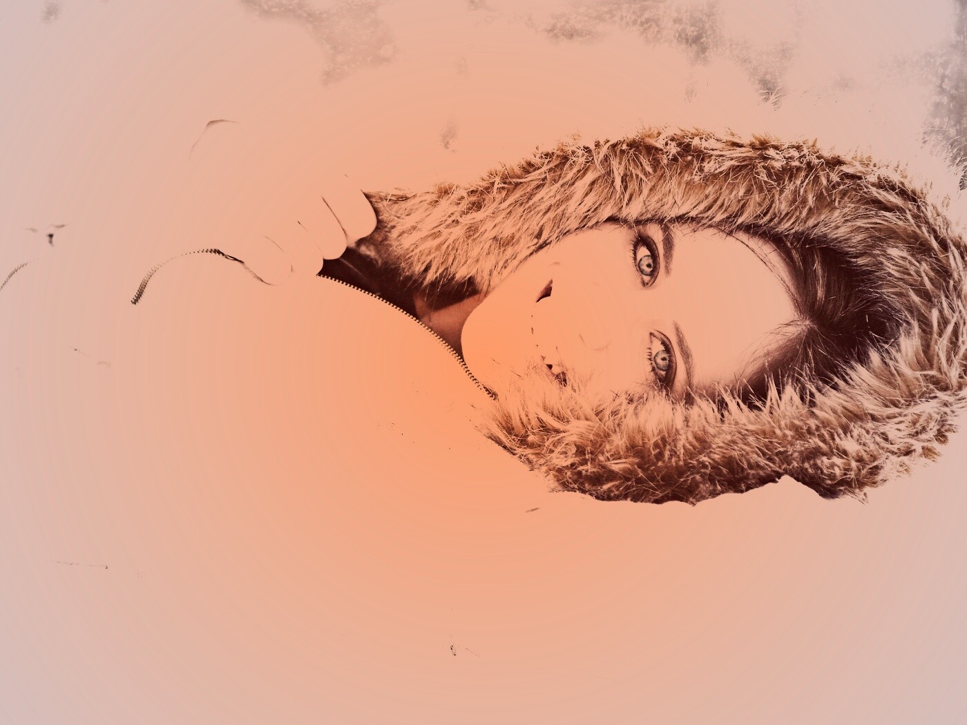 Девушка в снегу обои