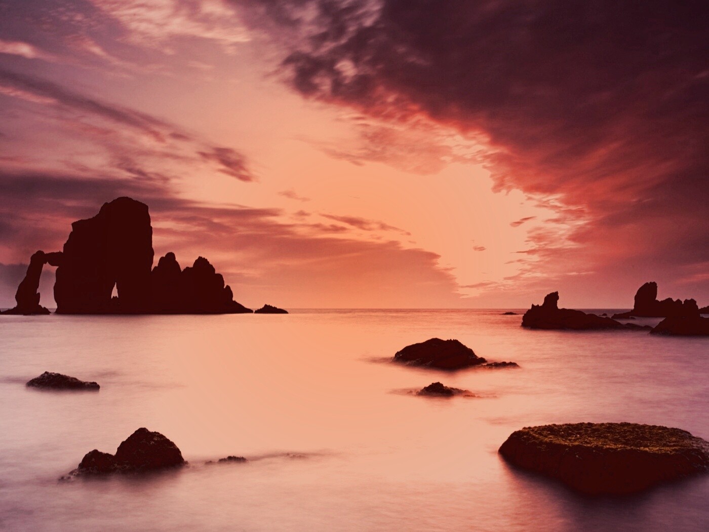 Закат на море обои