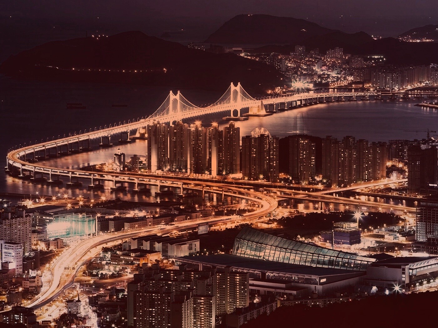 Ночной город обои