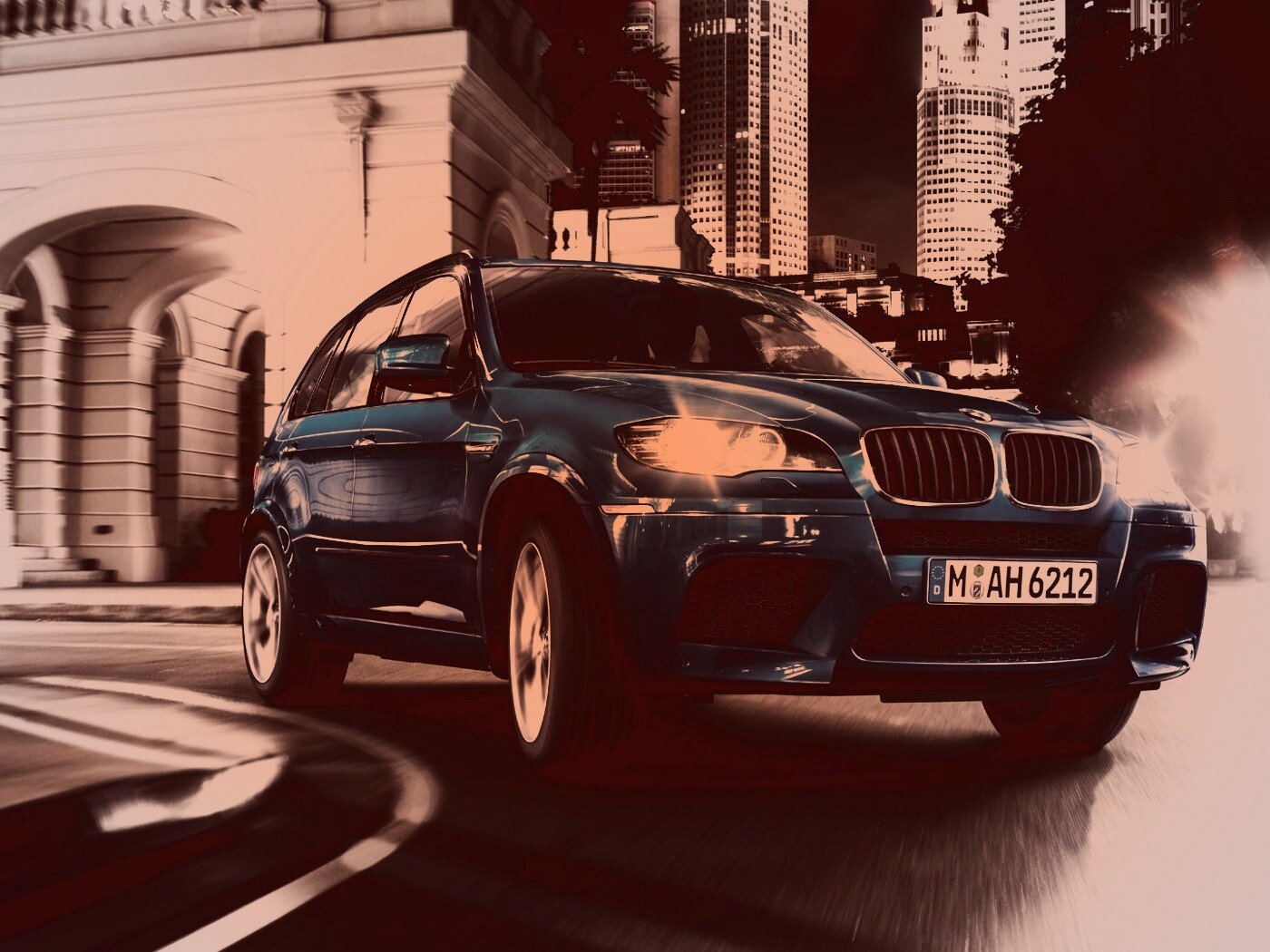 Синий кроссовер BMW обои