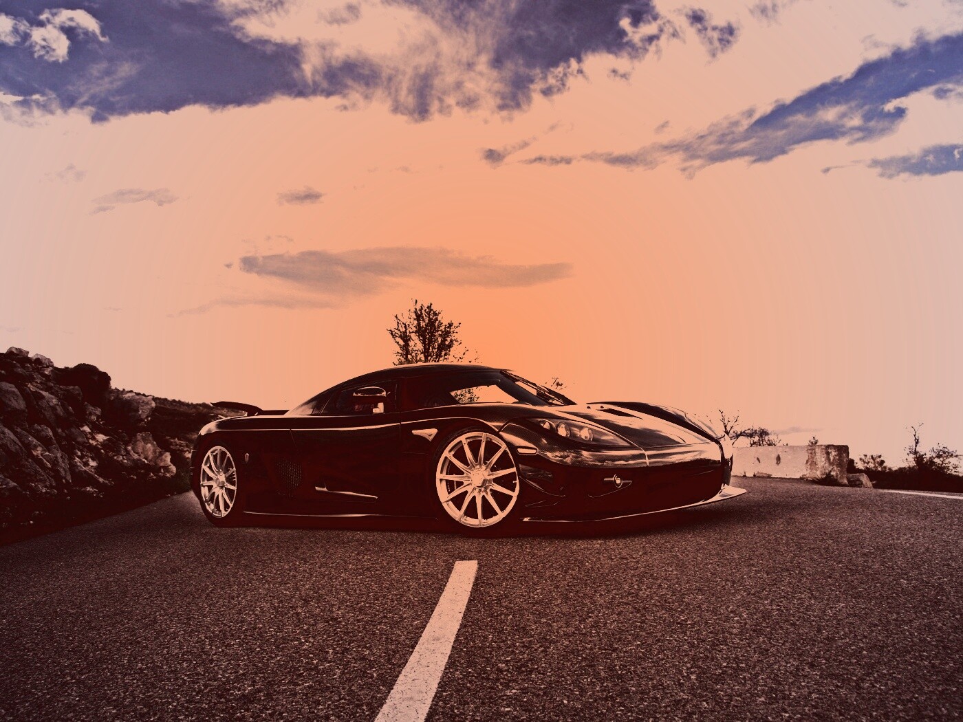 Черный кёнигсег обои