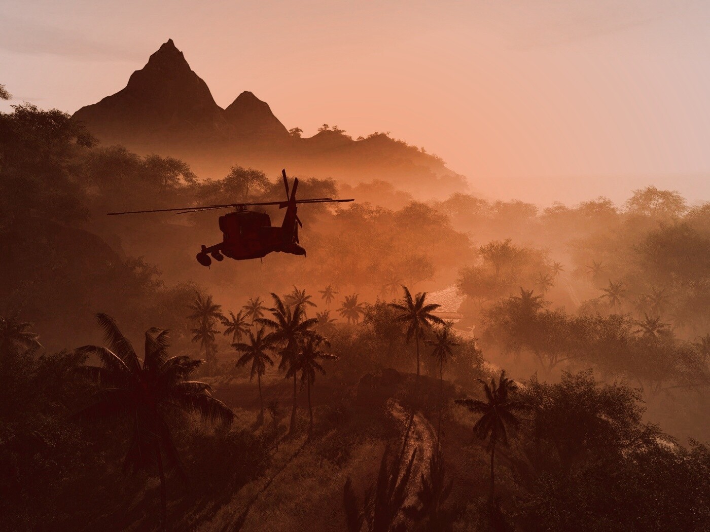 Вертолет над тропиками в crysis обои