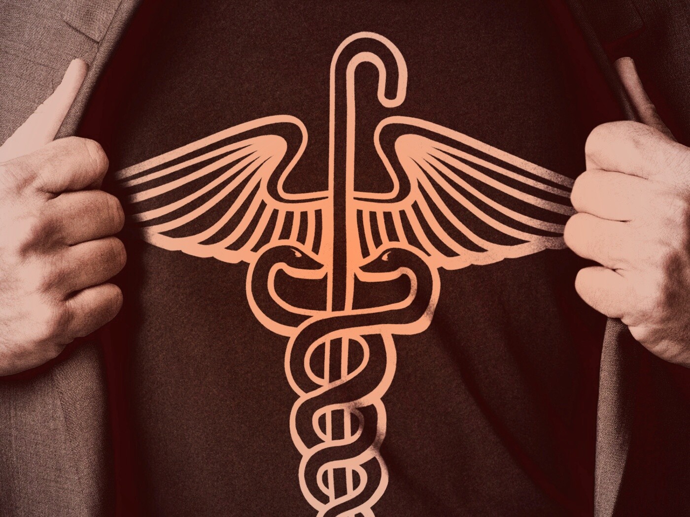 Футболка со змеями и тростью обои