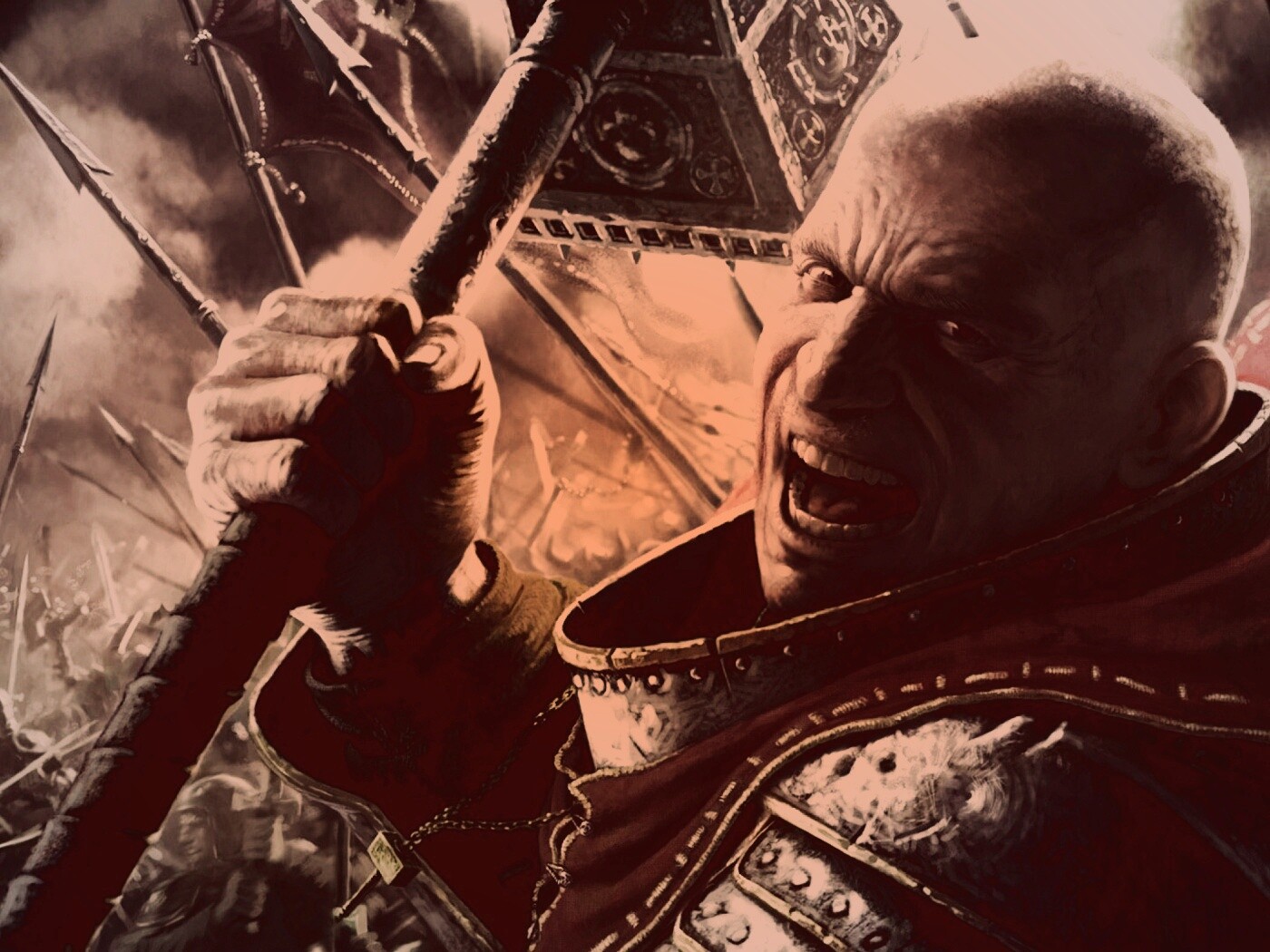 Воин с боевым молотом обои