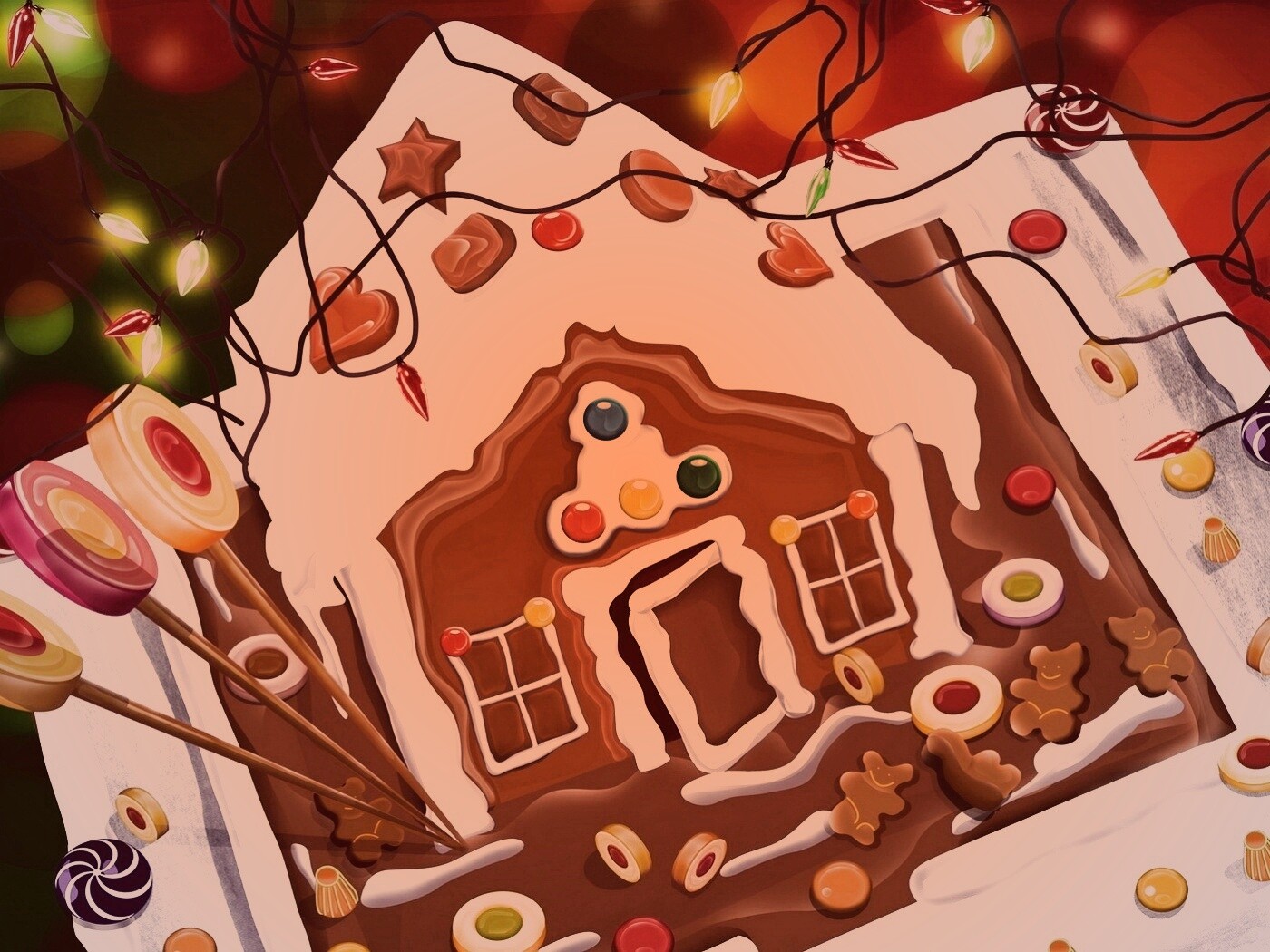 Пряничный домик обои