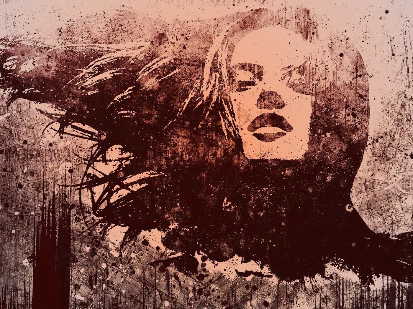 Стильный коллаж с девушкой обои