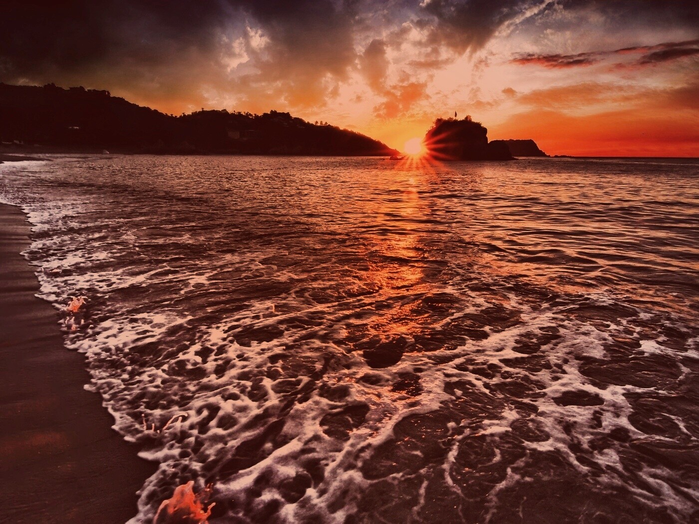 Закат в лагуне обои