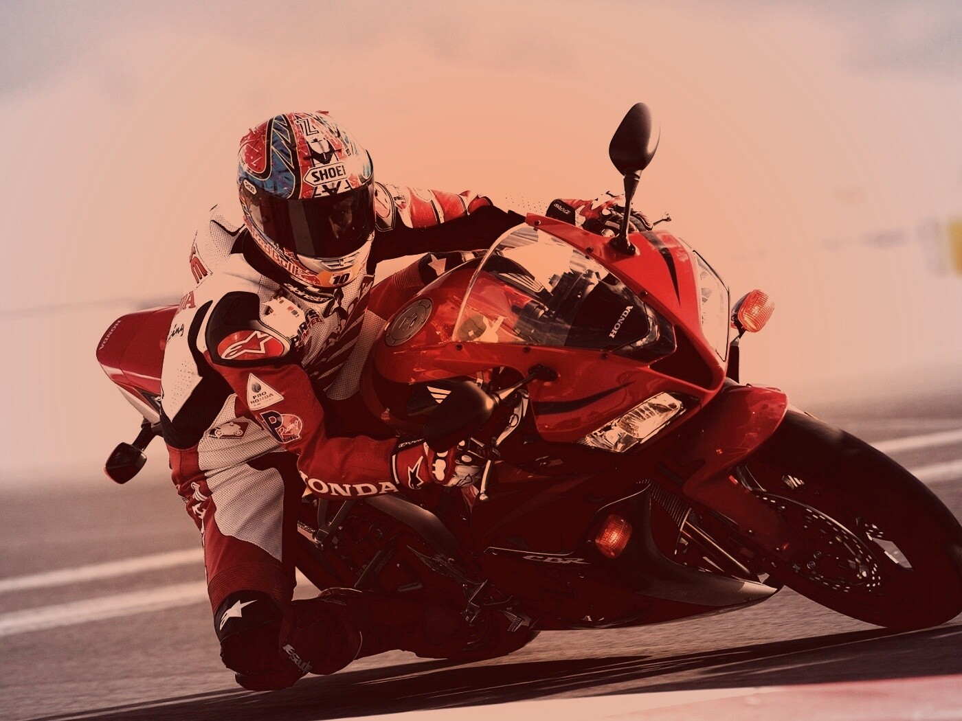 Мотоциклист на Хонде обои