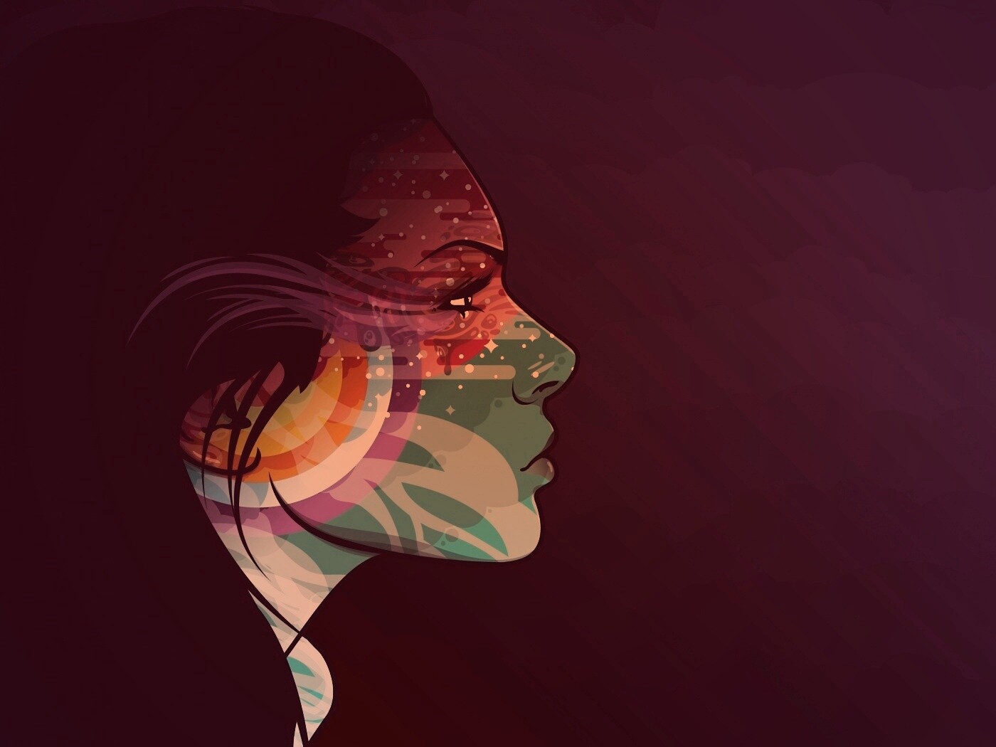 Профиль девушки обои