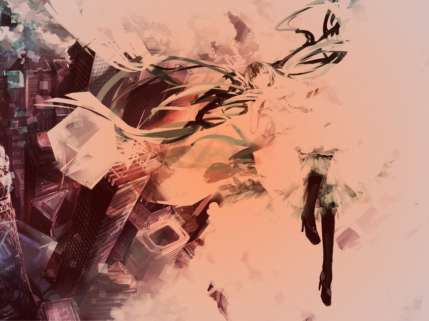 Hatsune Miku в небе обои