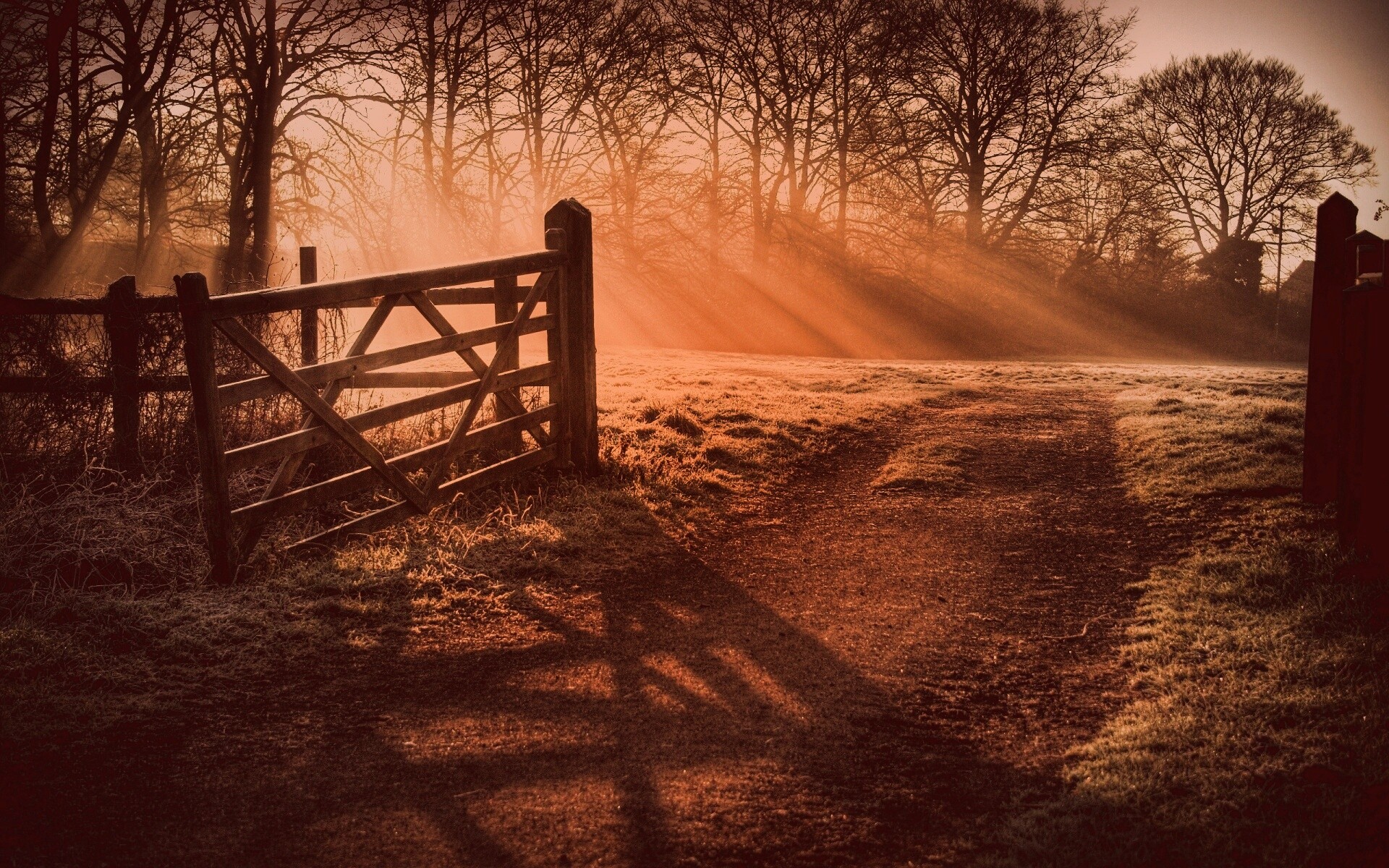 Открытые ворота обои