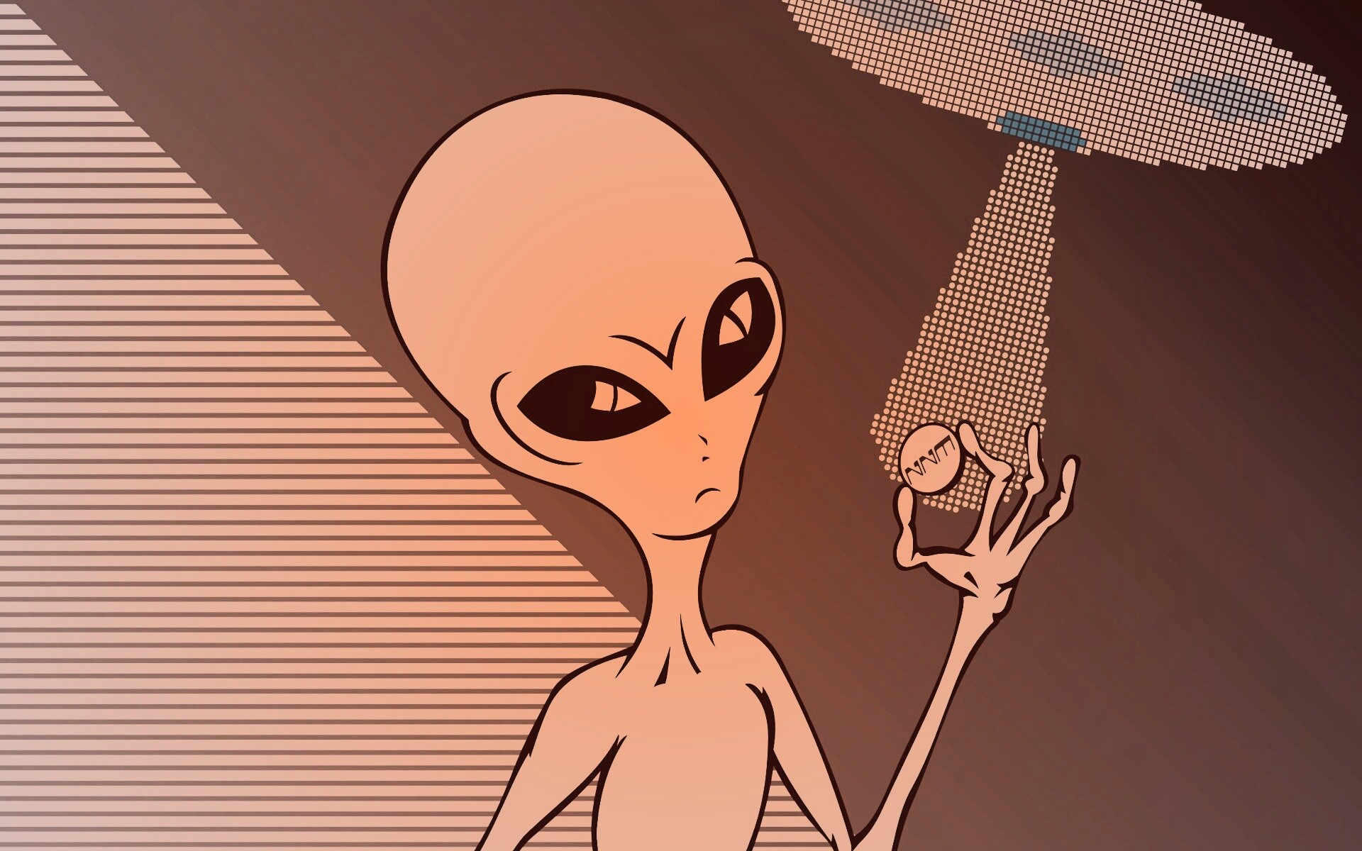 Пришелец с монеткой обои