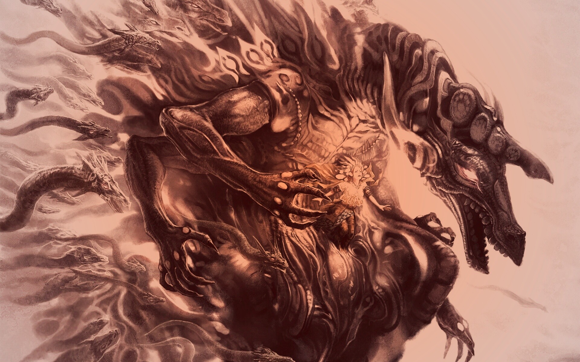 Демон похищающий девушку обои