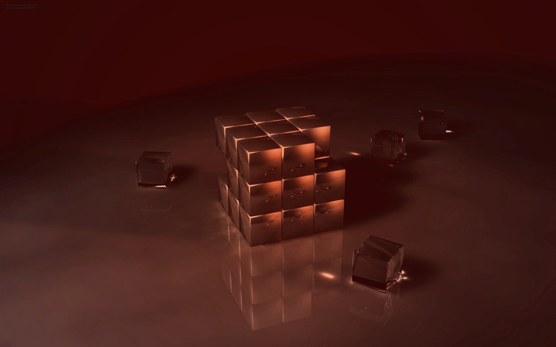 Стеклянный кубик рубика обои