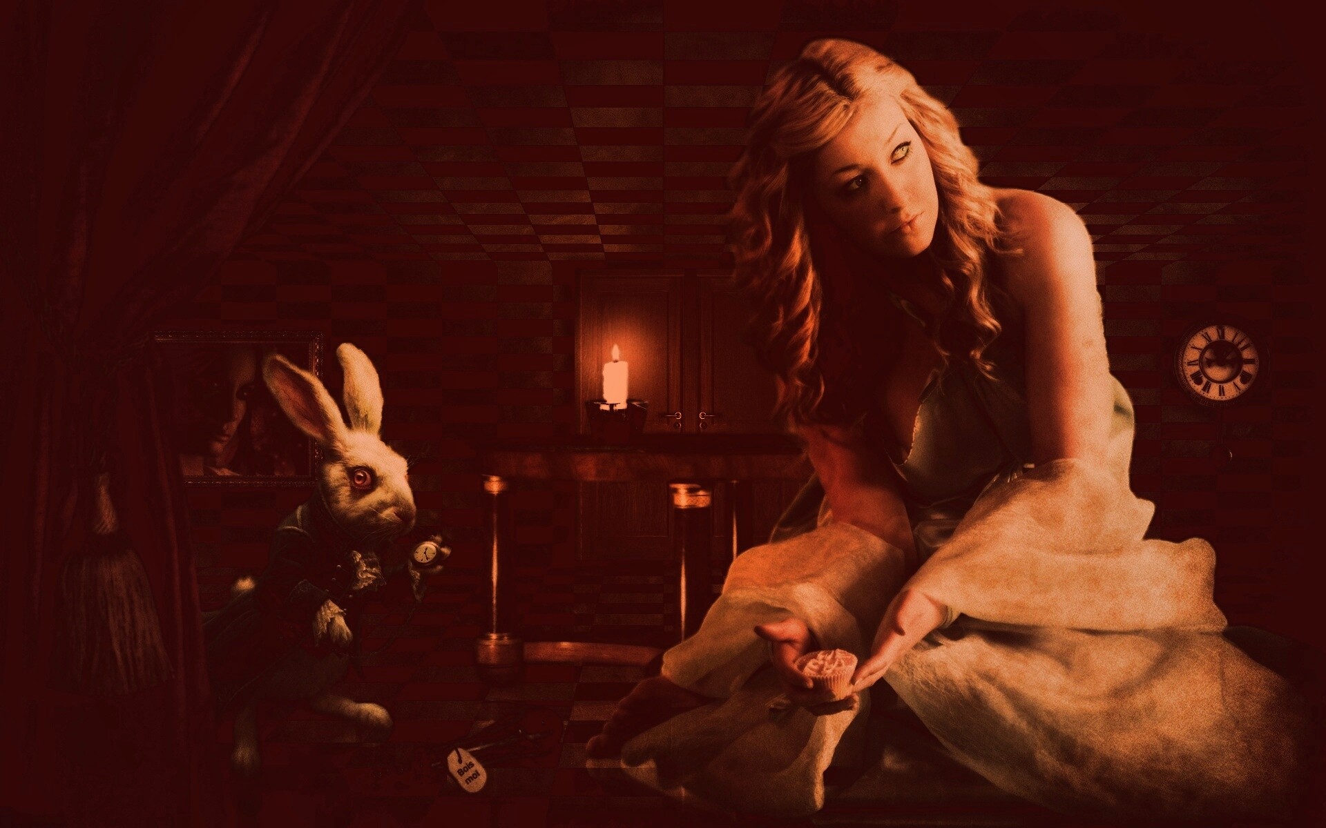 Алиса и белый кролик обои