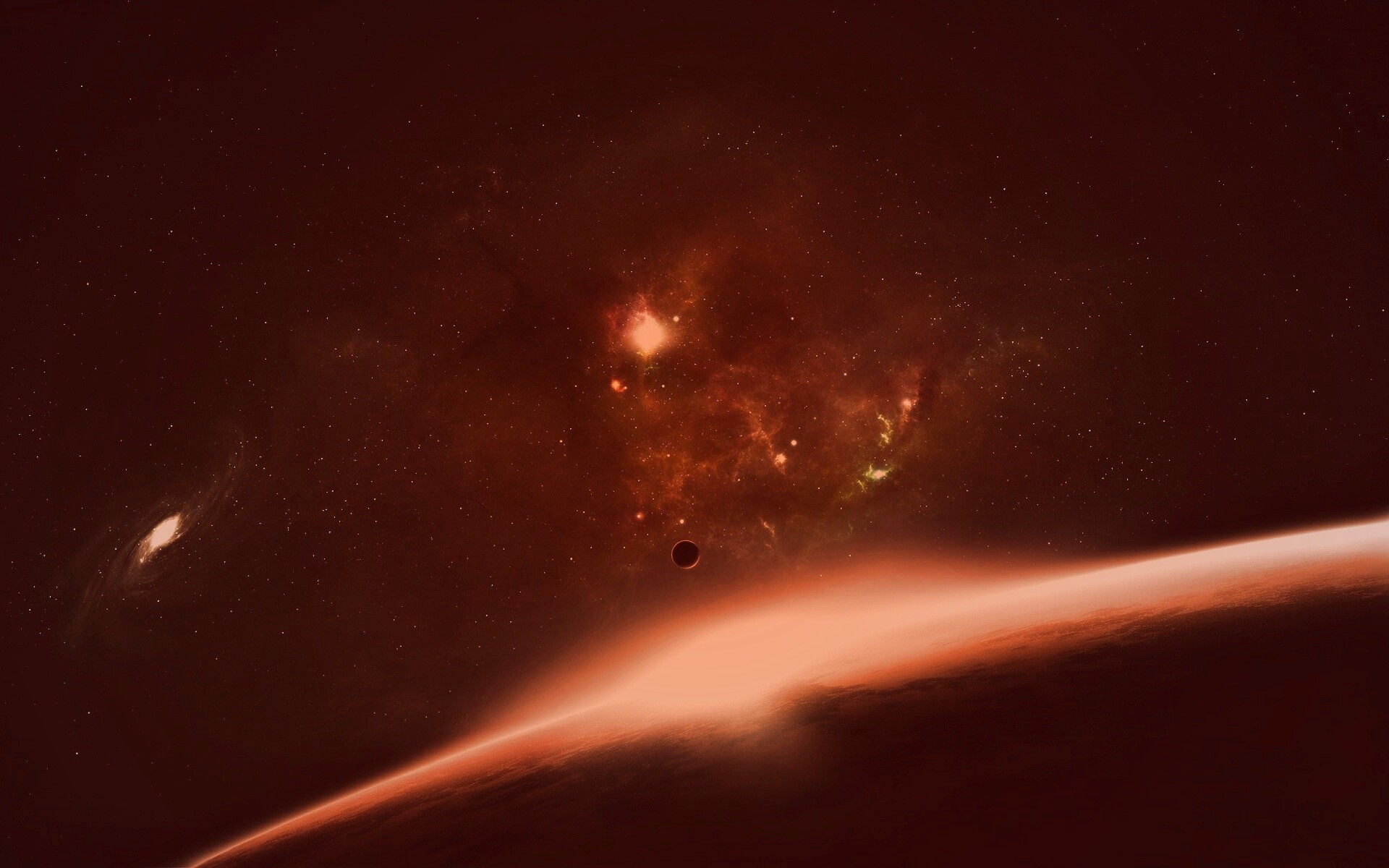 Восход в космосе обои