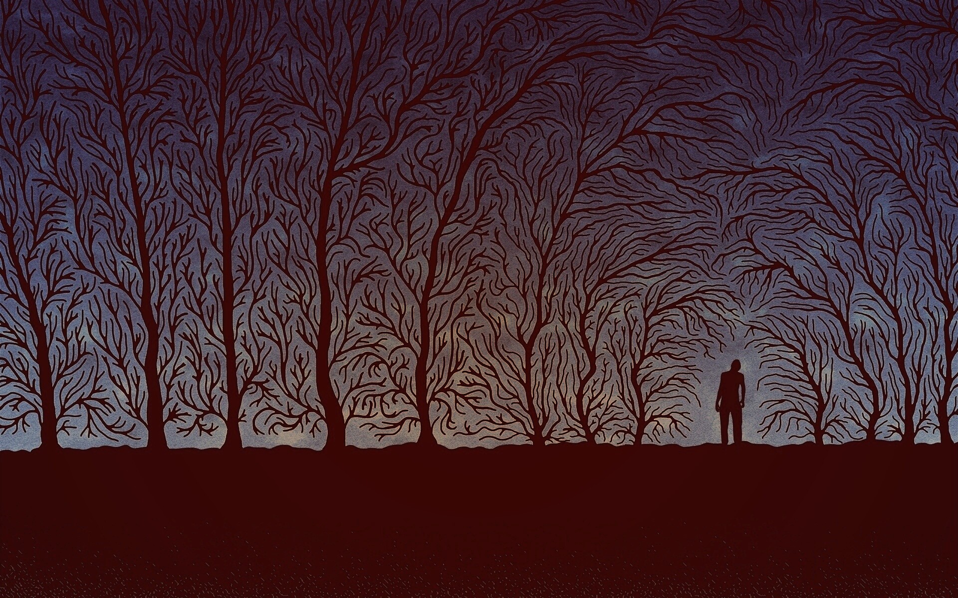 Смыкающиеся деревья обои