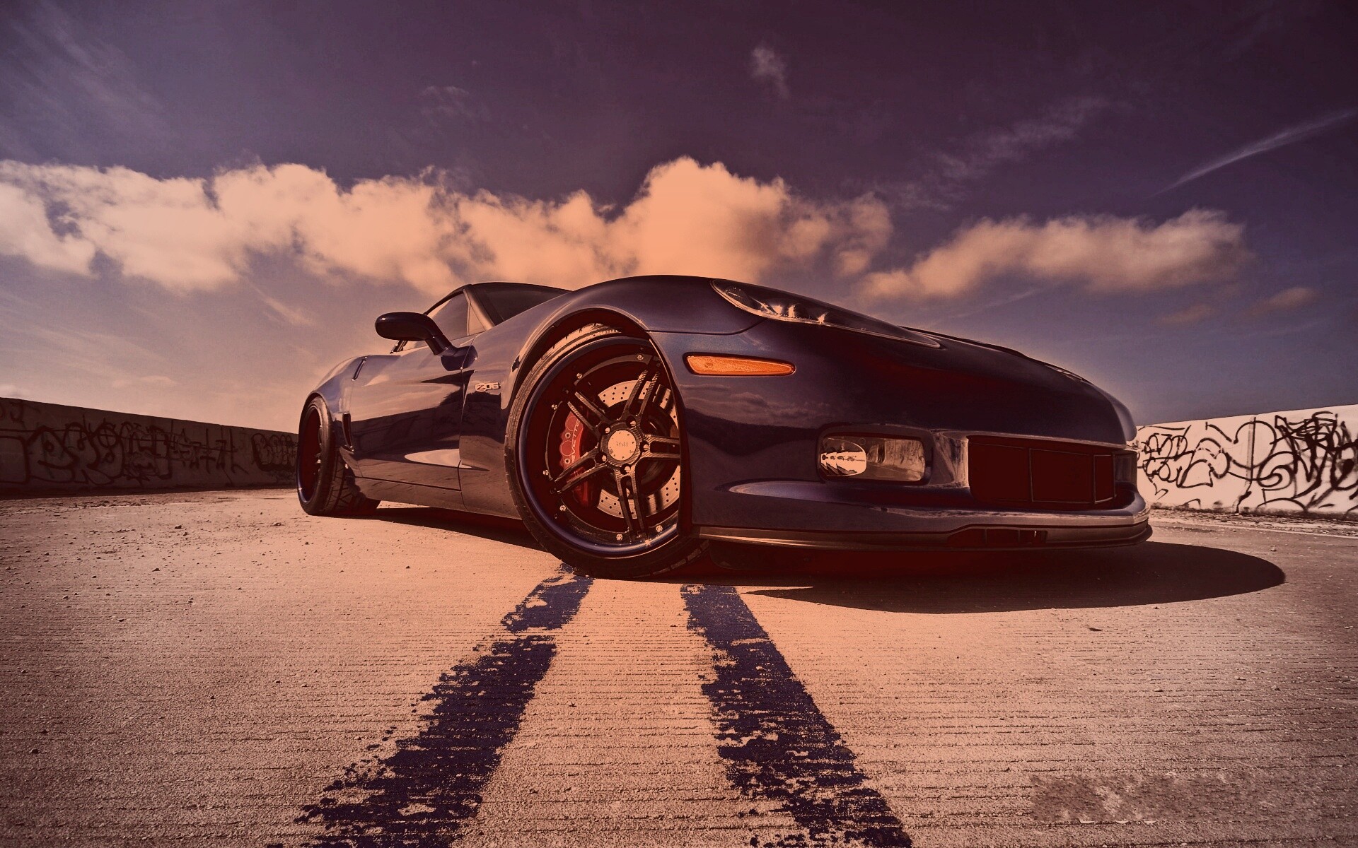 Синий спорткар обои