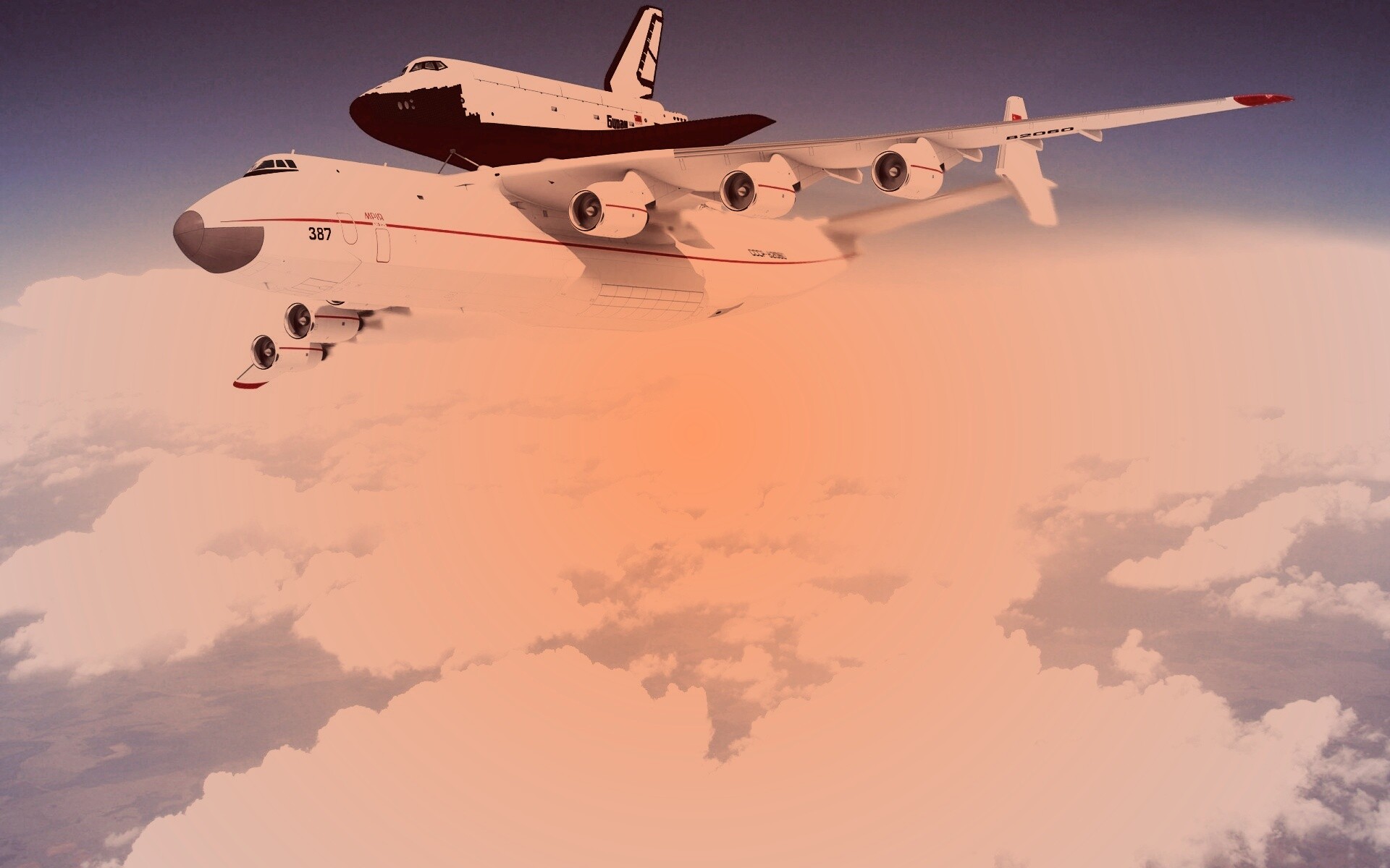 Авиатранспортировка Бурана обои