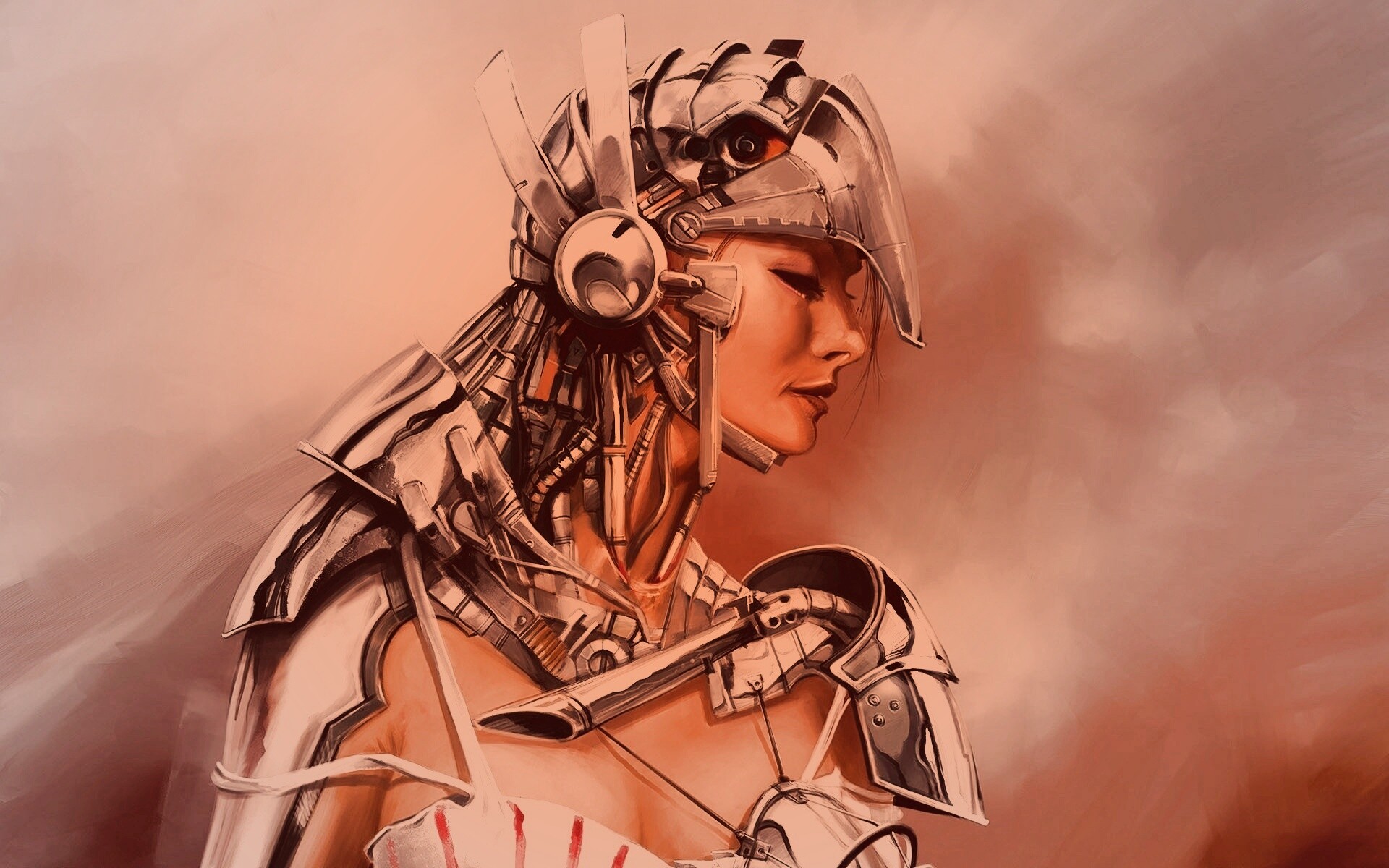 Девушка в силовой броне обои