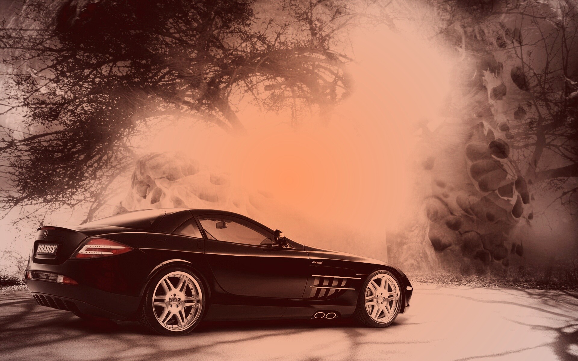 Черный спорткар Мерседес обои