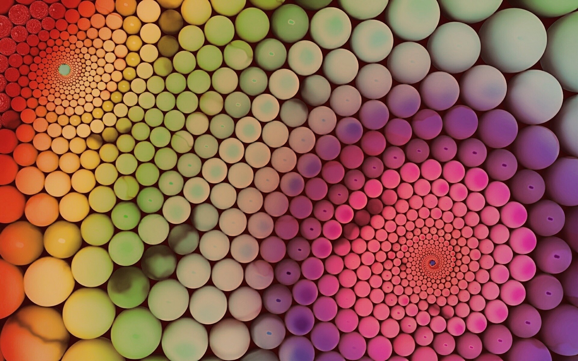 Радужные спирали из шариков обои