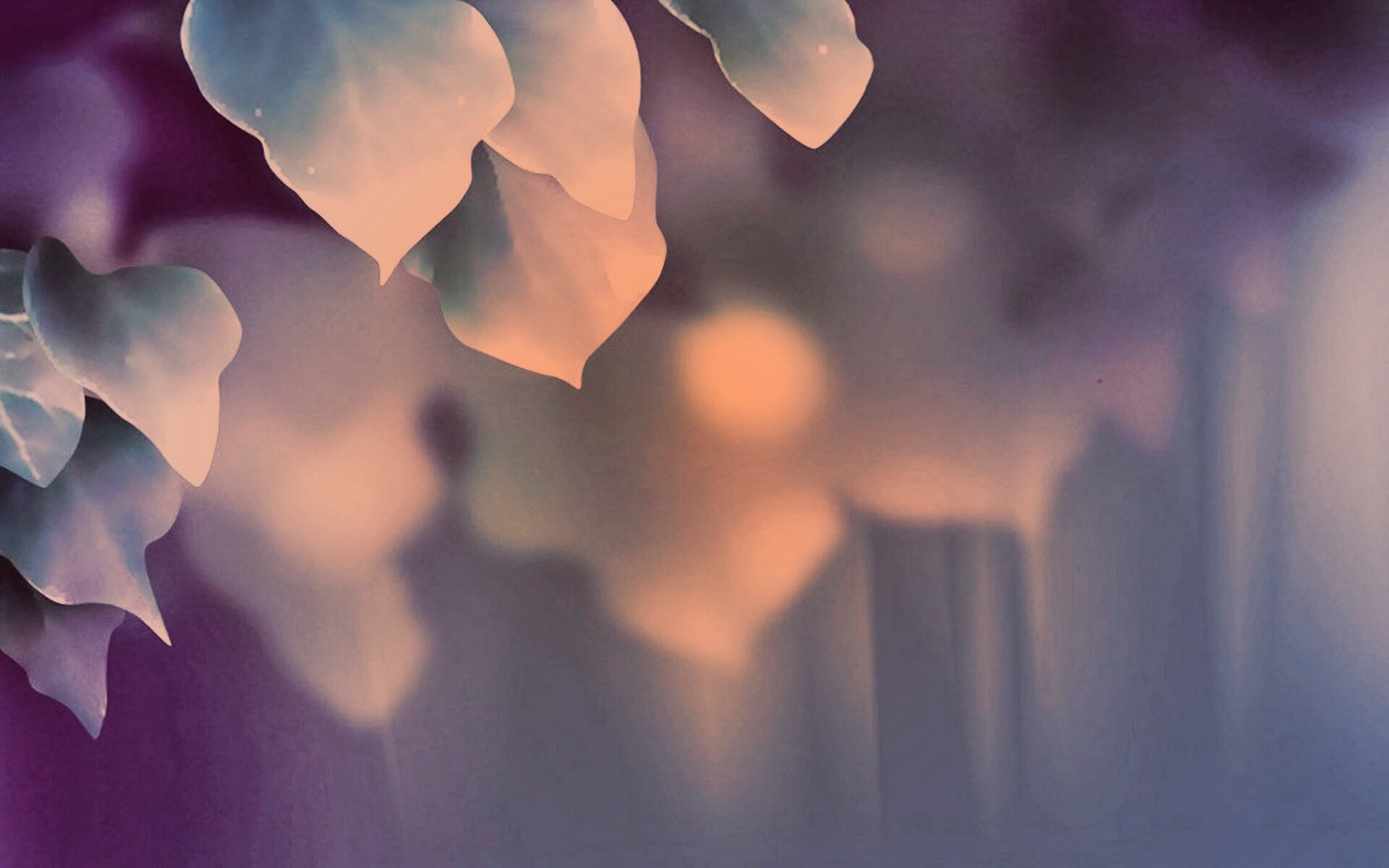 Синие листья обои